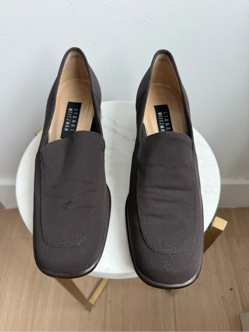 Stuart Weitzman Brown Slip-On Loafers